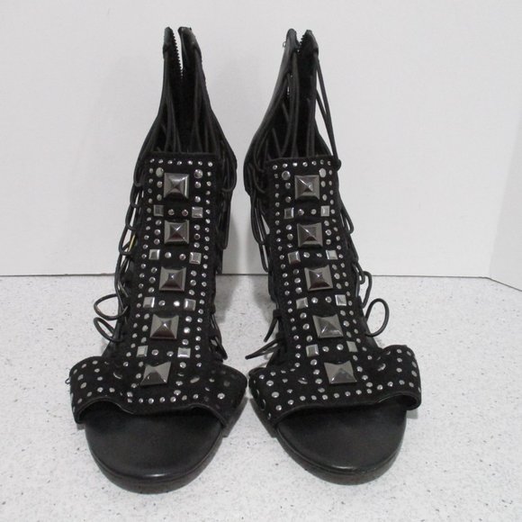 *BAR III Black MOD 'Annette' Strappy Studded Pumps - Picture 3 of 7